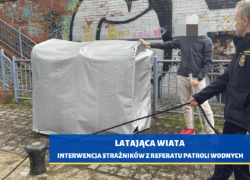 LATAJĄCA WIATA – interwencja strażników z Referatu Patroli Wodnych
