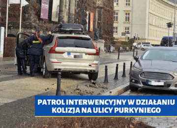 PATROL INTERWENCYJNY W DZIAŁANIU – kolizja na ulicy Purkyniego
